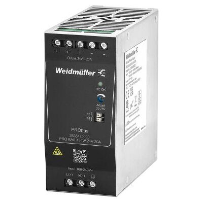 Weidmüller PRO BAS 480W 24V 20A Power Supply - Power Supply Unit Weidmüller PRO BAS 480W 24V 20A Power Supply - Power Supply Unit