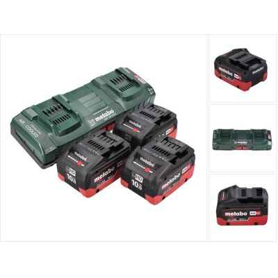 Metabo 18V LiHD Akku-Set - 3x 10,0 Ah + Doppelladegerät Metabo 18V LiHD Akku-Set - 3x 10,0 Ah + Doppelladegerät