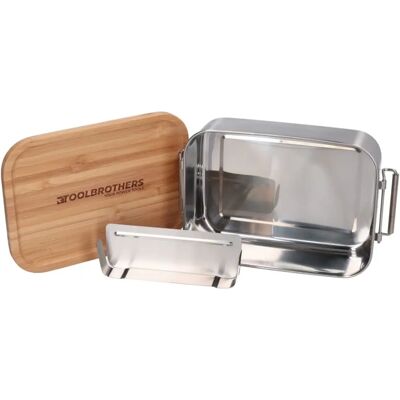 Toolbrothers Edelstahl Brotdose mit Bambusdeckel - 1200 ml - Lunchbox für Kinder und Erwachsene Toolbrothers Edelstahl Brotdose mit Bambusdeckel - 1200 ml - Lunchbox für Kinder und Erwachsene