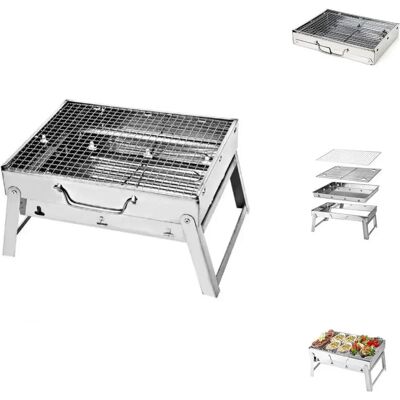 Toolbrothers Barbacoa portátil de acero inoxidable - 43x29x23cm - Camping Toolbrothers Barbacoa portátil de acero inoxidable - 43x29x23cm - Camping