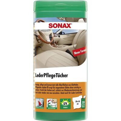 Lingettes Sonax pour Cuir - 25 pièces - Soin du Cuir Lingettes Sonax pour Cuir - 25 pièces - Soin du Cuir
