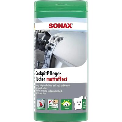 Lingettes nettoyantes intérieur voiture Sonax - Effet mat - 25 pcs Lingettes nettoyantes intérieur voiture Sonax - Effet mat - 25 pcs