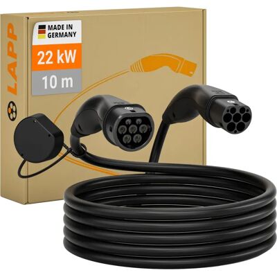 Cable de carga Tipo 2 Lapp Mobility - 22kW, 10m, Negro Cable de carga Tipo 2 Lapp Mobility - 22kW, 10m, Negro