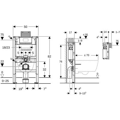 Geberit Duofix Element für Wand-WC, 82 cm, mit Omega UP-Spülkasten Geberit Duofix Element für Wand-WC, 82 cm, mit Omega UP-Spülkasten