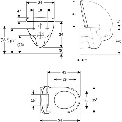 Geberit Renova Wand-Tiefspül-WC 503062001 - Weiß Geberit Renova Wand-Tiefspül-WC 503062001 - Weiß