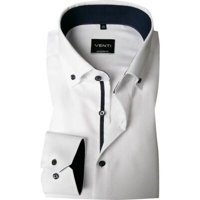 Venti Baumwoll Slim Fit Hemd - Modern Fit - Weiß Venti Baumwoll Slim Fit Hemd - Modern Fit - Weiß