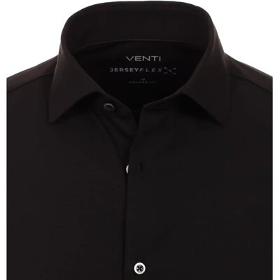 Venti Jerseyflex uni Modern Fit Schwarzes Businesshemd - Business Shirt Venti Jerseyflex uni Modern Fit Schwarzes Businesshemd - Business Shirt