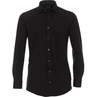 Venti Jerseyflex uni Modern Fit Schwarzes Businesshemd - Business Shirt Venti Jerseyflex uni Modern Fit Schwarzes Businesshemd - Business Shirt