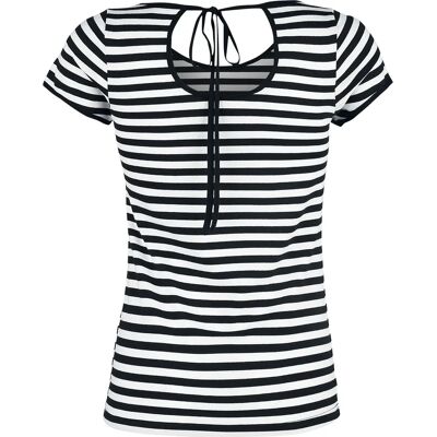 Forplay Streifen T-Shirt - Kurzarm - Damen - Schwarz/Weiß - Slim Fit - Rundhals Forplay Streifen T-Shirt - Kurzarm - Damen - Schwarz/Weiß - Slim Fit - Rundhals