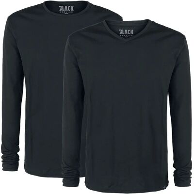 Black Premium by EMP - Dobbel pakke med langermede T-skjorter - Svart - Langermede T-skjorter Black Premium by EMP - Dobbel pakke med langermede T-skjorter - Svart - Langermede T-skjorter