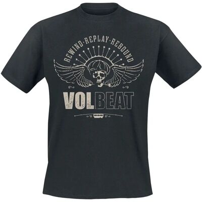 Volbeat Skullwing Rewind Replay Rebound T-Shirt - Herren - Schwarz Volbeat Skullwing Rewind Replay Rebound T-Shirt - Herren - Schwarz