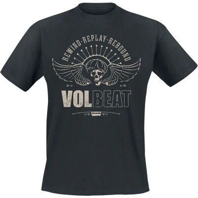 Volbeat Skullwing Rewind Replay Rebound T-Shirt - Kurzarm - Schwarz Volbeat Skullwing Rewind Replay Rebound T-Shirt - Kurzarm - Schwarz