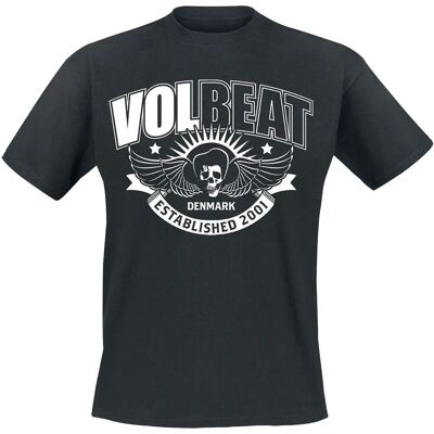 Volbeat Skullwing Ribbon T-Paita - Lyhythihainen - Musta - Mies Volbeat Skullwing Ribbon T-Paita - Lyhythihainen - Musta - Mies
