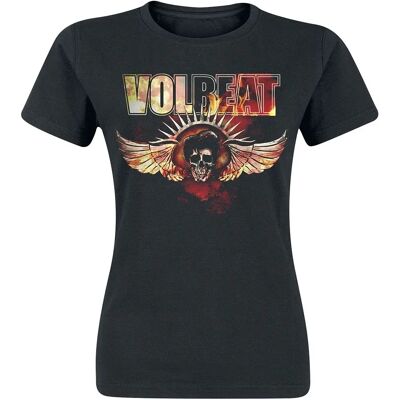 Volbeat Burning Skullwing Kurzarm T-Shirt - Damen - XXL Volbeat Burning Skullwing Kurzarm T-Shirt - Damen - XXL