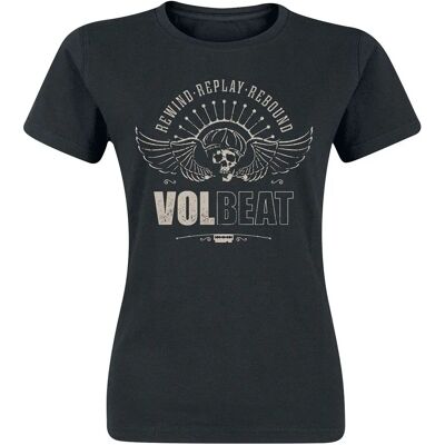 Volbeat Skullwing Rewind Replay Rebound - Naisten lyhythihainen T-paita Volbeat Skullwing Rewind Replay Rebound - Naisten lyhythihainen T-paita