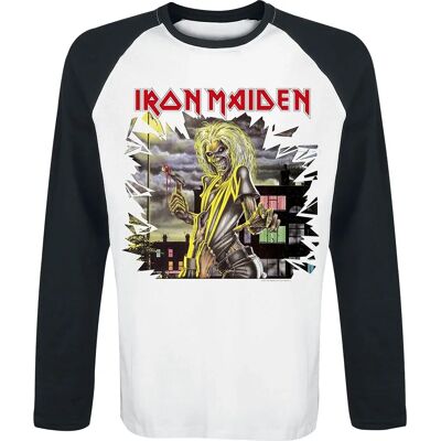 Iron Maiden Killers Shatter pitkähihainen T-paita - S-3XL - Miehet - valkoinen/musta Iron Maiden Killers Shatter pitkähihainen T-paita - S-3XL - Miehet - valkoinen/musta