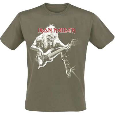 Iron Maiden Eddie Bass Grünes T-Shirt - Kurze Ärmel - Unisex Iron Maiden Eddie Bass Grünes T-Shirt - Kurze Ärmel - Unisex