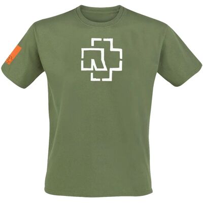 Rammstein Logo T-skjorte med korte ermer - Oliven - Mann Rammstein Logo T-skjorte med korte ermer - Oliven - Mann