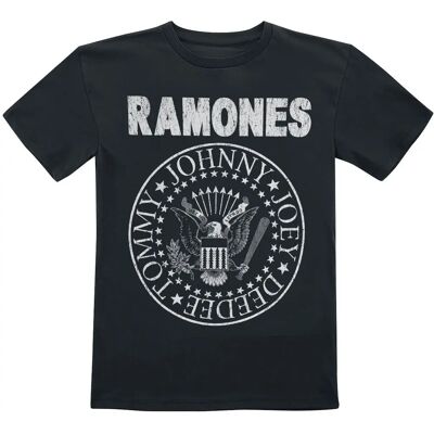Ramones Kids - Seal Hey Ho Lets Go Rückendruck Unisex T-Shirt - Schwarz Ramones Kids - Seal Hey Ho Lets Go Rückendruck Unisex T-Shirt - Schwarz