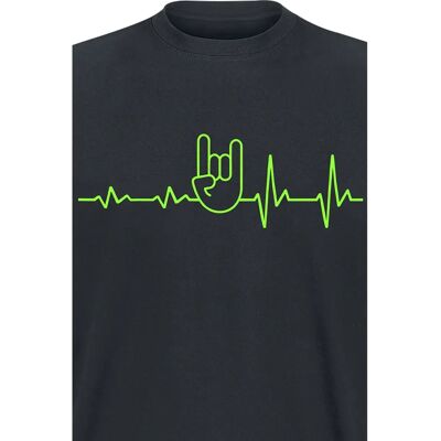 Heavy Metal ECG Lyhythihainen T-Paita - Miehet - Musta Heavy Metal ECG Lyhythihainen T-Paita - Miehet - Musta