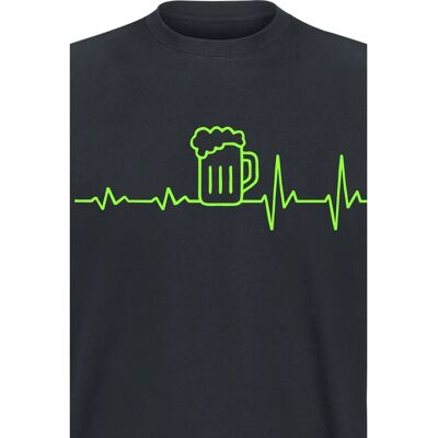 ECG Herren Kurzarm T-Shirt - Bier - Schwarz - Lässig ECG Herren Kurzarm T-Shirt - Bier - Schwarz - Lässig