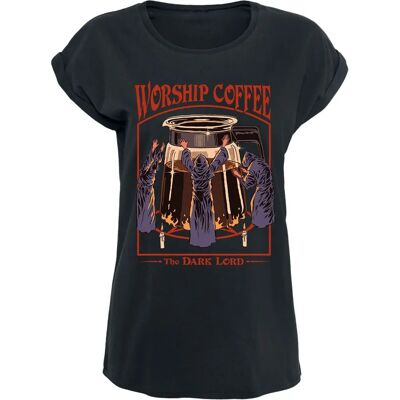 Steven Rhodes Worship Coffee Kurzarm T-Shirt - Damen - Schwarz Steven Rhodes Worship Coffee Kurzarm T-Shirt - Damen - Schwarz