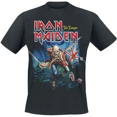 Iron Maiden Trooper Eddie Large Eyes Schwarz T-Shirt - Kurzärmelig Iron Maiden Trooper Eddie Large Eyes Schwarz T-Shirt - Kurzärmelig