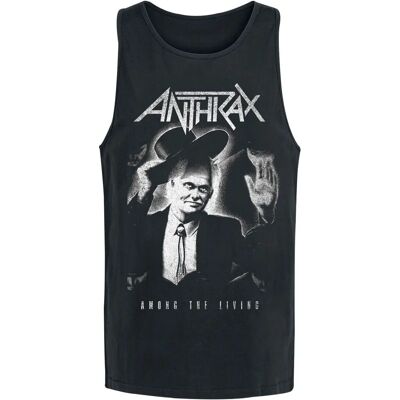 Anthrax ATL Greyscale Tank Top - S-4XL - Musta Anthrax ATL Greyscale Tank Top - S-4XL - Musta