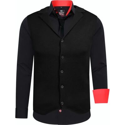 Rusty Neal Herenshirt Set - Casual, Zwart-Rood, EUR-XXXL Rusty Neal Herenshirt Set - Casual, Zwart-Rood, EUR-XXXL