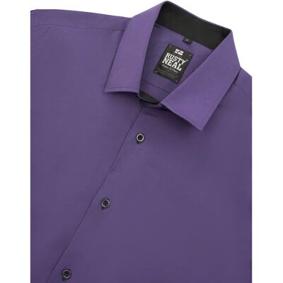 Rusty Neal Lila Lange Mouwen Hemd - Casual, 5XL Rusty Neal Lila Lange Mouwen Hemd - Casual, 5XL