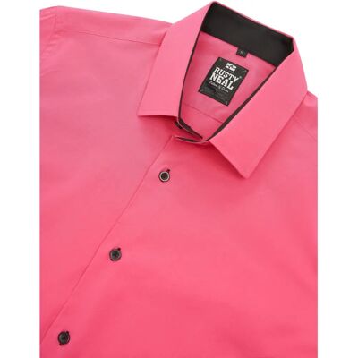Rusty Neal XXL Roze Lange Mouw Overhemd - Overhemd Rusty Neal XXL Roze Lange Mouw Overhemd - Overhemd