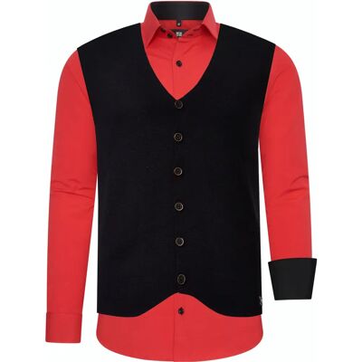 RUSTY NEAL Langarmhemd met Weste - Mannen 6XL RUSTY NEAL Langarmhemd met Weste - Mannen 6XL