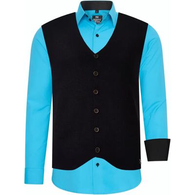 Rusty Neal heren langarm overhemd met vest - Overhemd Rusty Neal heren langarm overhemd met vest - Overhemd