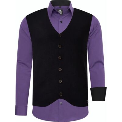 RUSTY NEAL heren langarm overhemd XXL paars-zwart - Casual RUSTY NEAL heren langarm overhemd XXL paars-zwart - Casual