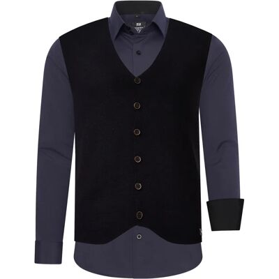 RUSTY NEAL Heren Lange Mouwen Stretch Casual Overhemd RUSTY NEAL Heren Lange Mouwen Stretch Casual Overhemd