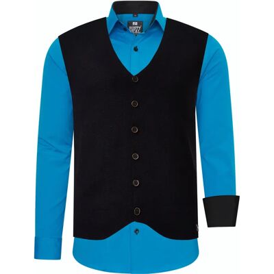 Rusty Neal Model 6XL Casual Langarmhemd met Weste Rusty Neal Model 6XL Casual Langarmhemd met Weste