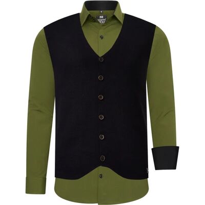 RUSTY NEAL Heren Lange Mouwen Shirt met Weste - Casual RUSTY NEAL Heren Lange Mouwen Shirt met Weste - Casual