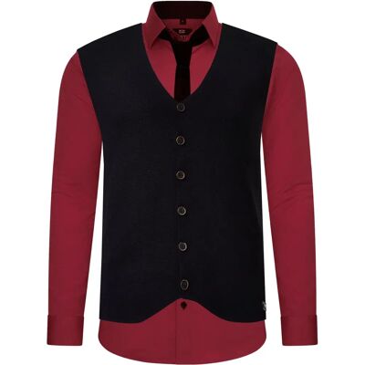 RUSTY NEAL Langarmhemd - Met Weste & Stropdas, Casual RUSTY NEAL Langarmhemd - Met Weste & Stropdas, Casual