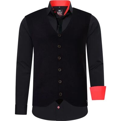 RUSTY NEAL XXL Langarmhemd met Weste en Stropdas - Shirt RUSTY NEAL XXL Langarmhemd met Weste en Stropdas - Shirt