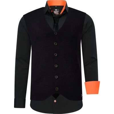RUSTY NEAL XL Casual Langarmhemd met Weste - Overhemd RUSTY NEAL XL Casual Langarmhemd met Weste - Overhemd