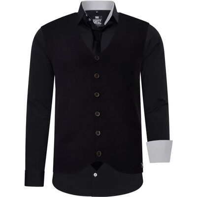 RUSTY NEAL - Slim Fit Langarmhemd met Weste en Stropdas - Overhemd RUSTY NEAL - Slim Fit Langarmhemd met Weste en Stropdas - Overhemd