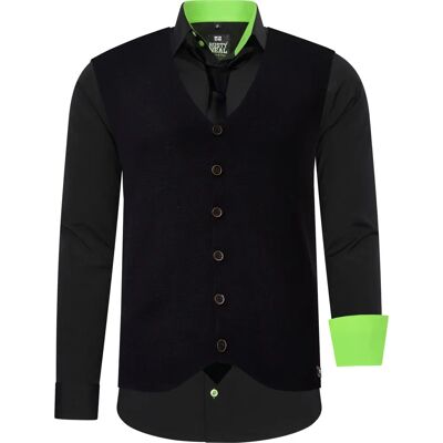 RUSTY NEAL Herren XL Casualhemd mit Weste & Krawatte - Hemd RUSTY NEAL Herren XL Casualhemd mit Weste & Krawatte - Hemd