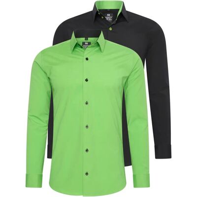 Rusty Neal heren groen langarm overhemd - slim-fit Rusty Neal heren groen langarm overhemd - slim-fit
