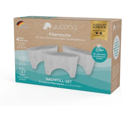 Höhle der Löwen Yucona Kit de recharge filtre à eau - 3 pièces Höhle der Löwen Yucona Kit de recharge filtre à eau - 3 pièces