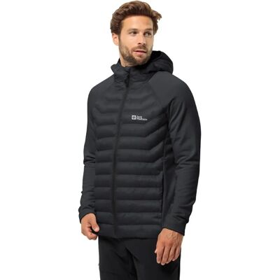 Jack Wolfskin Herren Routeburn Pro Wasserabweisende Hybridjacke - Schwarz Jack Wolfskin Herren Routeburn Pro Wasserabweisende Hybridjacke - Schwarz