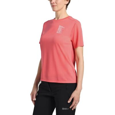 Jack Wolfskin Vonnan Graphic T W - Sport T-Shirt - Sunsetcoral Jack Wolfskin Vonnan Graphic T W - Sport T-Shirt - Sunsetcoral