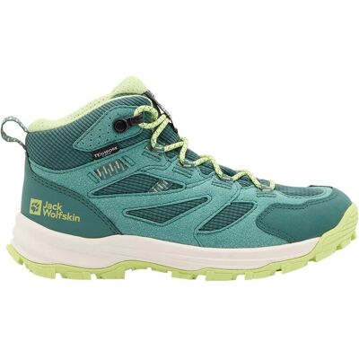 Jack Wolfskin VOJO TOUR TEXAPORE MID K Dzieci - Buty trekkingowe - Zielone Jack Wolfskin VOJO TOUR TEXAPORE MID K Dzieci - Buty trekkingowe - Zielone