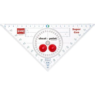 Kum Super Geo 1 Geodreieck mit Vollwinkelmesser - Geometriewerkzeug Kum Super Geo 1 Geodreieck mit Vollwinkelmesser - Geometriewerkzeug
