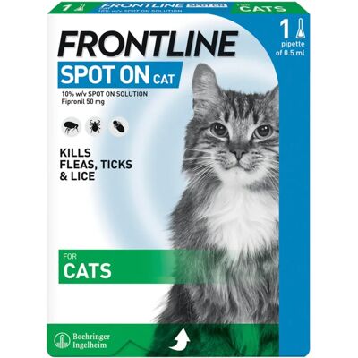 Frontline Spot On Flea Treatment Cats - Protects from Fleas, Ticks & Lice Frontline Spot On Flea Treatment Cats - Protects from Fleas, Ticks & Lice