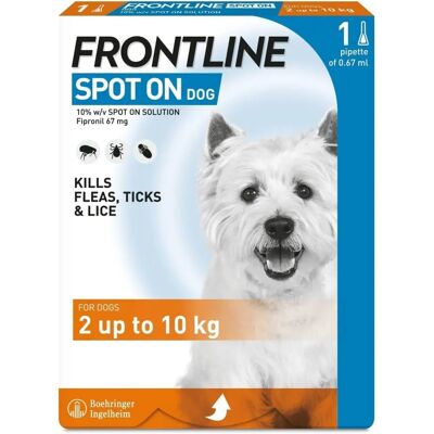 Frontline Small Dog Flea & Tick Treatment - 2-10kg - 1 Pipette Frontline Small Dog Flea & Tick Treatment - 2-10kg - 1 Pipette